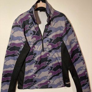 Kerrits Equestrian Horse Print Long-Sleeve Fleece 1/4 Zip Pullover Sized Medium